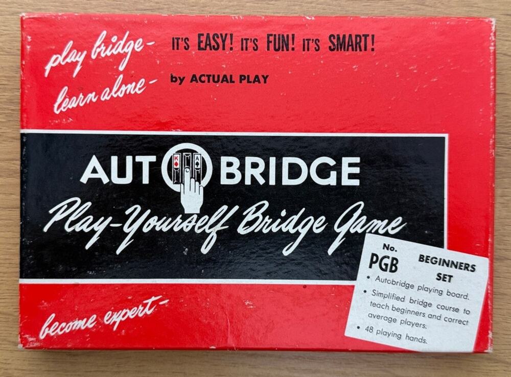 Vintage 1959 Auto Bridge Play-Yourself Bridge Game in Box